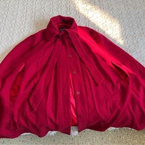Collectif Vintage Red Women's Wool Cape